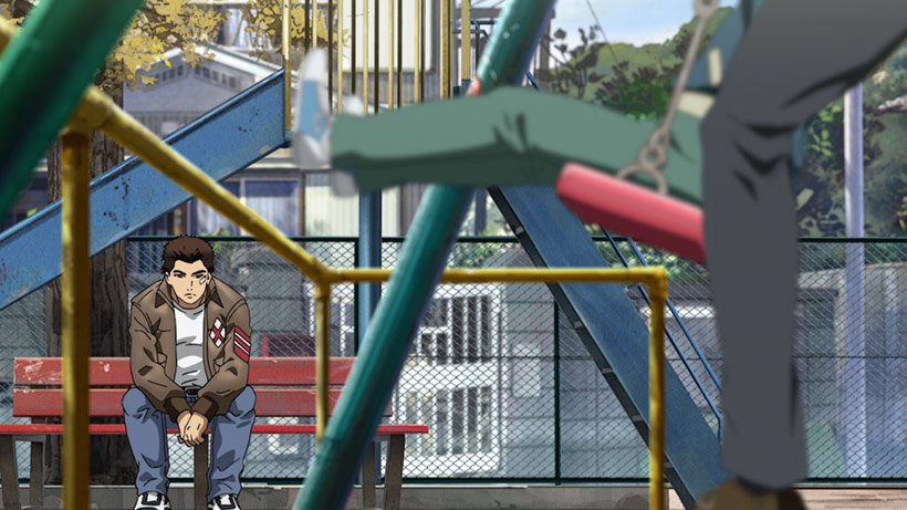 Shenmue the Animation First Impressions, Ryo in the park in Dobuita
