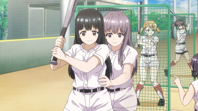 Tamayomi: The Baseball Girls Review, Risa and Shiragiku at batting training