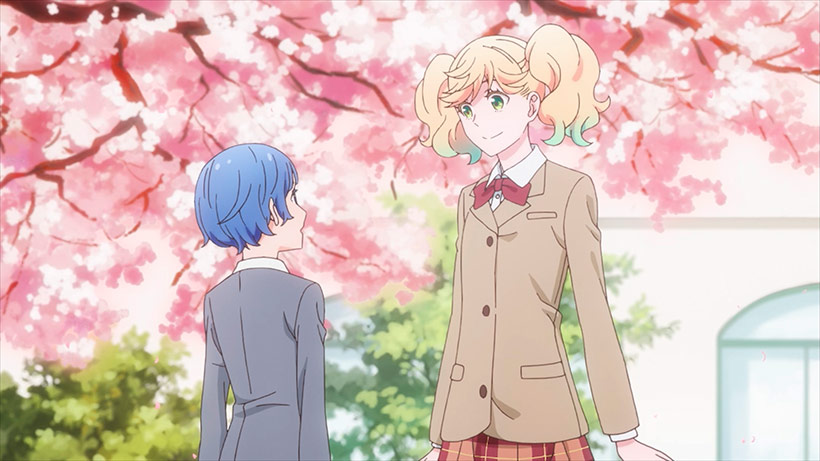 Kageki Shojo! The Complete Series review, Ai and Sarasa under the cherry blossom tree